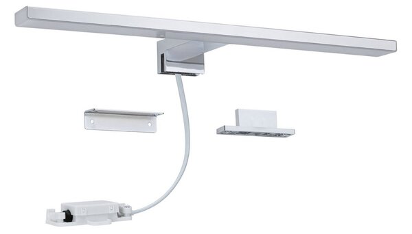 Paulmann LED-svetilka za ogledalo Evie, krom, 40 cm, IP44, Krom, Kopalnica, Plastika, Sodobni