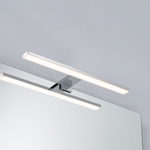 Paulmann LED-svetilka za ogledalo Evie, krom, 40 cm, IP44, Krom, Kopalnica, Plastika, Sodobni