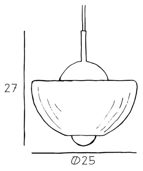 Obesna svetilka Lotus, jantar, Ø 25 cm, steklo, pihano v usta