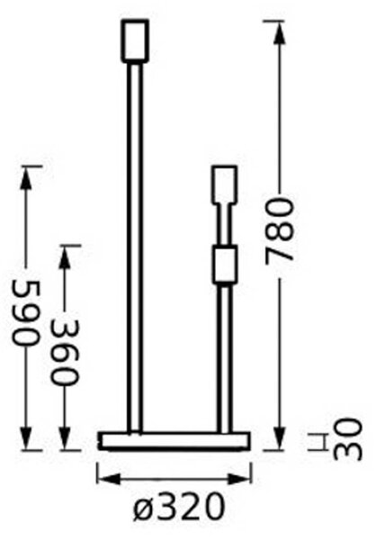 Talna svetilka LEDVANCE Decor Stick 3-svetlobna. Višina 78 cm, temno siva