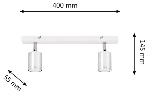 Stropna svetilka Tune II, bela/krom, kovinska, 2-svetlobna, E27