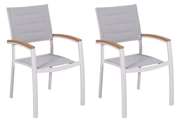 SET VRTNIH STOLOV aluminij siva, naravne barve, bela