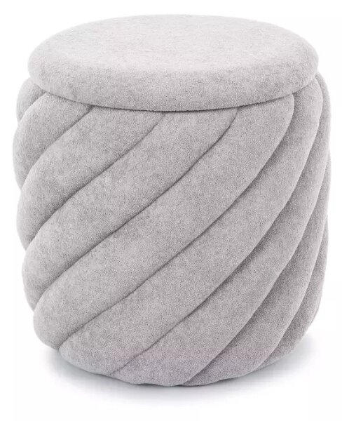 Siva tabure PELARO s shranjevalnim prostorom 42x42 cm