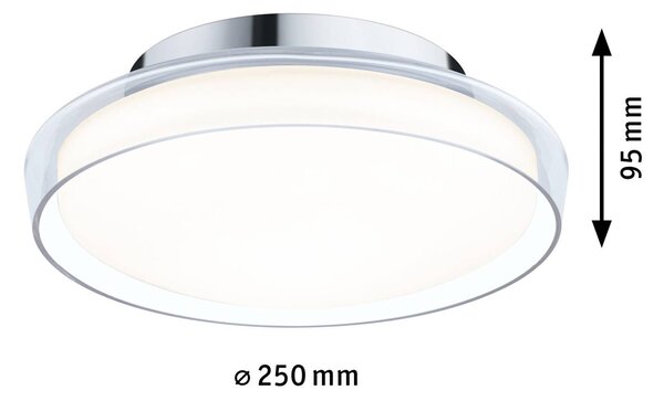 Paulmann Luena LED stropna svetilka IP44 krom Ø25cm