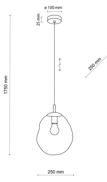 Sol Mini obesek, steklo, Ø 25 cm, črna/grafitno siva