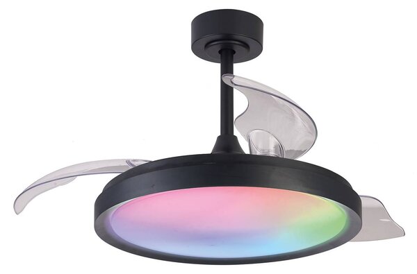 Stropni ventilator LED Siberia black DC silent Ø106cm CCT RGB