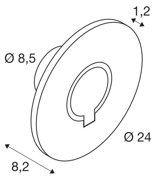 SLV LED stenska svetilka I-Ring, antracit, aluminij, Ø 24 cm