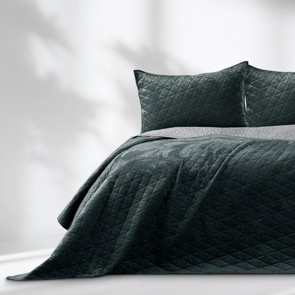 Sivo pregrinjalo za posteljo AmeliaHome Laila Silver, 220 x 240 cm