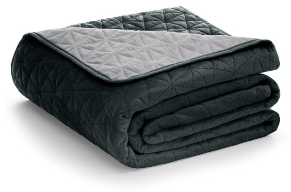 Sivo pregrinjalo za posteljo AmeliaHome Laila Silver, 220 x 240 cm