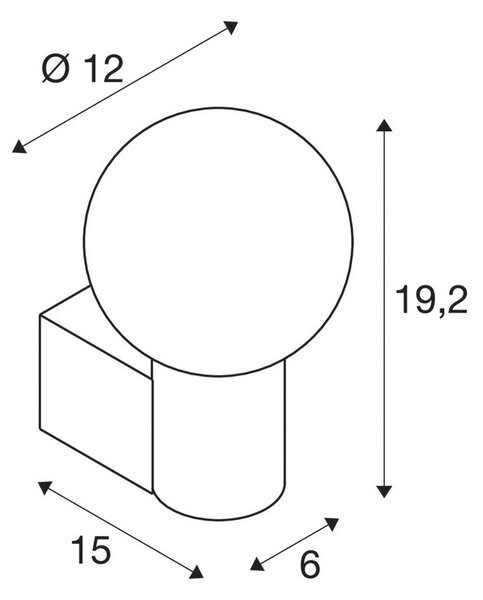 SLV Varyt stensko kopalniško svetilo, belo, aluminij, širina 12 cm