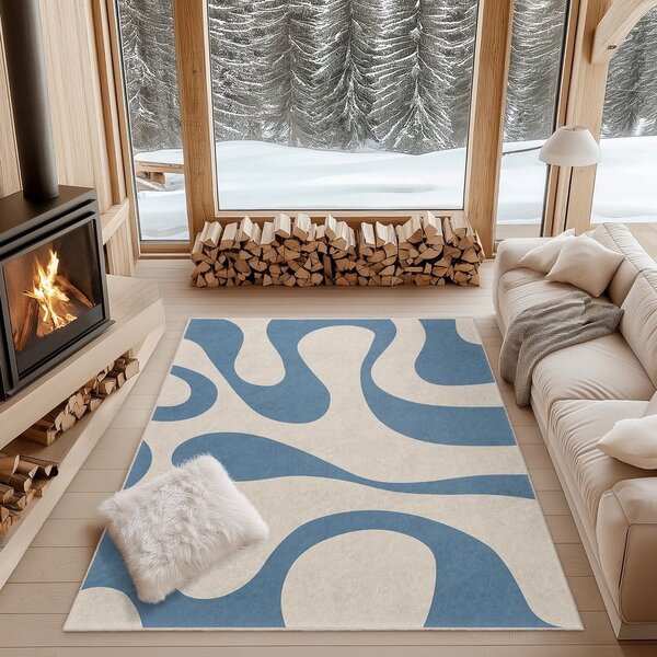 Modra pralna preproga 120x180 cm Blue Latte – Mila Home