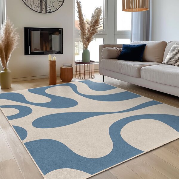 Modra pralna preproga 120x180 cm Blue Latte – Mila Home