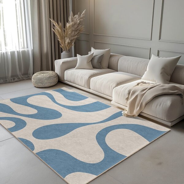 Modra pralna preproga 120x180 cm Blue Latte – Mila Home