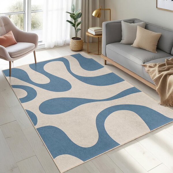 Modra pralna preproga 120x180 cm Blue Latte – Mila Home