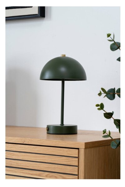 Temno zelena LED namizna svetilka s kovinskim senčilom (višina 25 cm) Holt – House Nordic