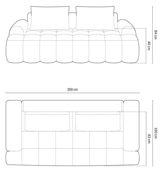 Svetlo rjava žametna sedežna garnitura 200 cm Linz – Cosmopolitan Design