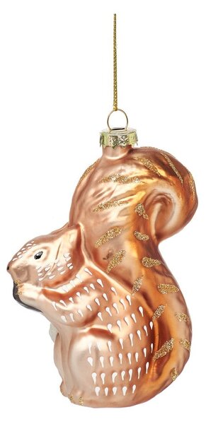 Steklen ročno izdelan okrasek za jelko 4,5 cm Woodland Squirrel – Sass & Belle