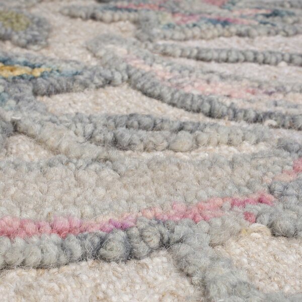 Kremno bela ročno tkana volnena preproga 160x230 cm Tania Floral – Flair Rugs