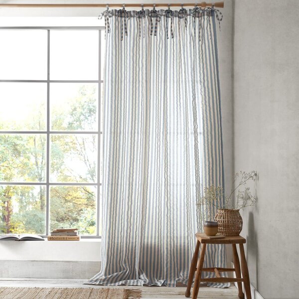 Modra prosojna zavesa 140x183 cm Zanzibar Stripe – Pineapple Elephant