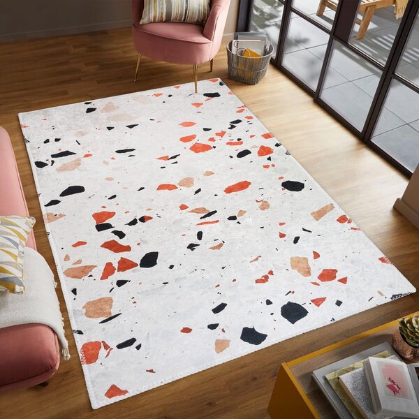 Oranžna/slonokoščena pralna preproga 60x100 cm Italian Stone – Vitaus