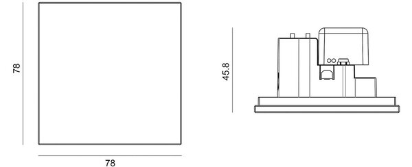 Molto Luce LED svetilka za vgradnjo Stenska R68 Steklo IP44 SQ, črna