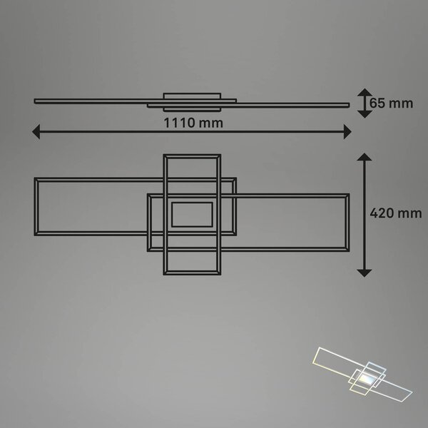 Pametna LED stropna svetilka Ram, aluminijaste barve, CCT, daljinski