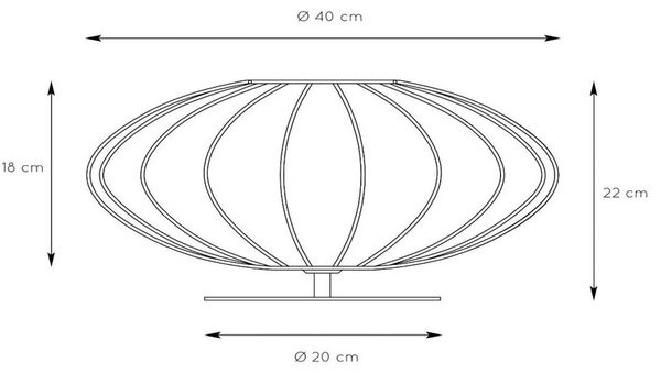 Namizna svetilka Corina, kremasta, Ø 40 cm, E27