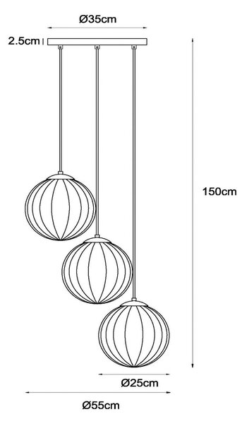 Obesek Monsaraz, Ø 35 cm, jantar/zelena, steklo, E27