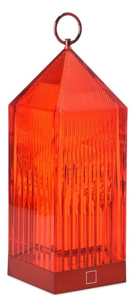 Kartell LED namizna svetilka za polnjenje Lantern, rdeča, reciklirana, IP54