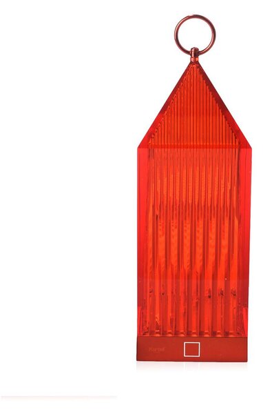 Kartell LED namizna svetilka za polnjenje Lantern, rdeča, reciklirana, IP54