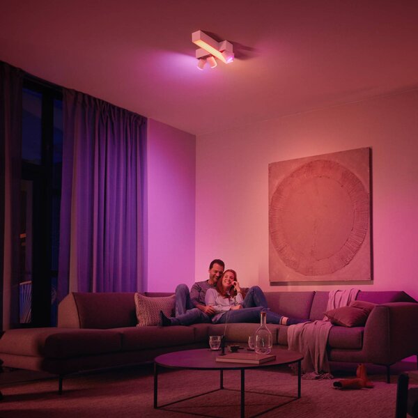 Philips Hue Centris Cross LED reflektor, bel, 3-svetlobni RGB CCT