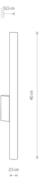 Laserska stenska luč, rjava, kovinska, višina 40 cm, G9