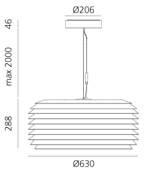 Artemide Slicing LED viseče svetilo, IP65, Ø 63 cm