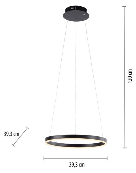 Ritus LED obesek, Ø 39,3 cm, antracit