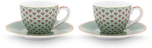 Pip Studio komplet skodelic s podstavkom iz porcelana 120 ml