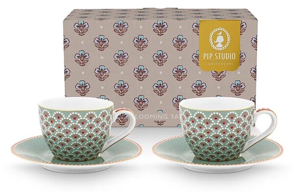 Pip Studio komplet skodelic s podstavkom iz porcelana 120 ml