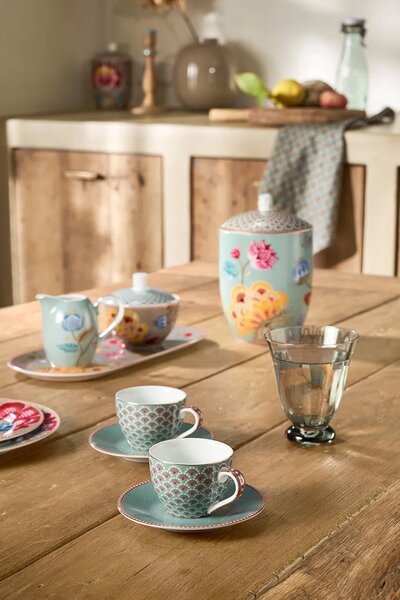 Pip Studio komplet skodelic s podstavkom iz porcelana 120 ml