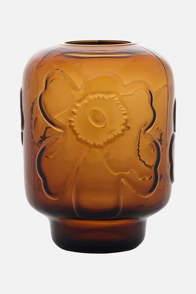 Marimekko vaza dekorativna iz stekla 18 x 13 cm