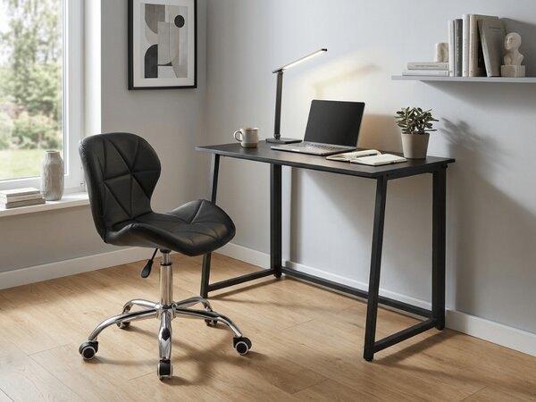 Set za delovno sobo ZARIMO miza 80x40 cm, črna + stol AVOLA iz eko usnja, črn