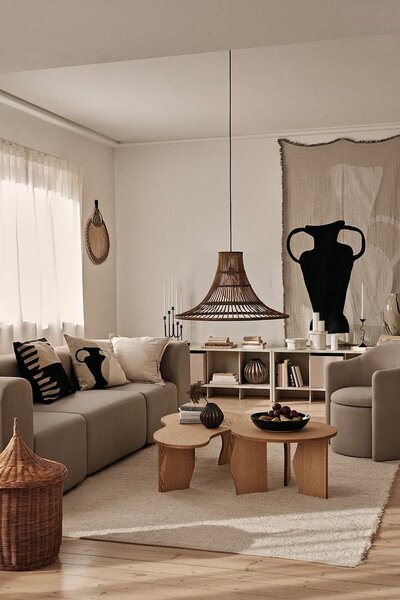 Broste Copenhagen klubska mizica iz hrastovega furnirja 60 x 35 cm