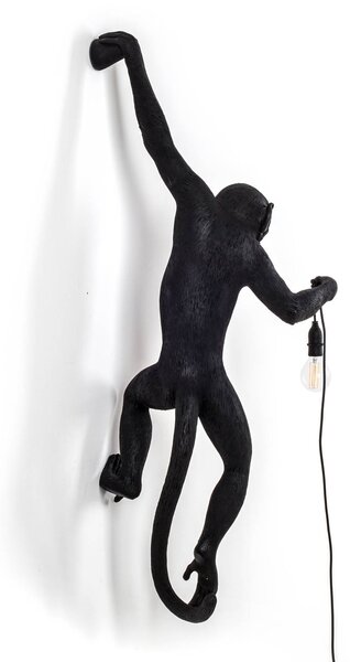 SELETTI Monkey Lamp dekorativna stenska svetilka leva črna