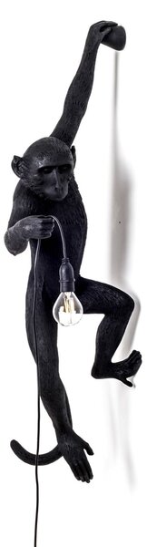 SELETTI Monkey Lamp dekorativna stenska svetilka leva črna