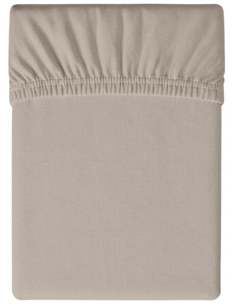 Set krep posteljnine HEARTILO POLY bež + rjuha Jersey 90x200 cm peščena, enojna postelja