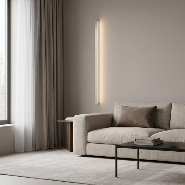 Lucande LED-stenna svetilka Kinsley, 90 cm, nikljeva, z možnostjo zatemnitve,, zatemnjen, Kovinska, Dnevna soba / jedilnica, Kovina, Sodobni