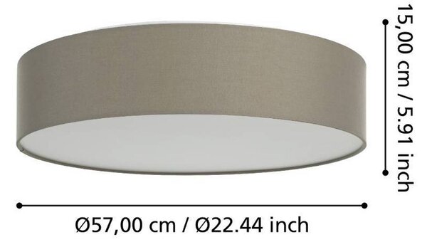 EGLO connect Romao-Z LED stropna svetilka, Ø57cm, taupe