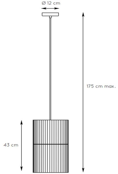 Obesek Jantine iz ratana, Ø 26 cm