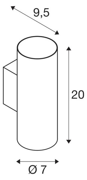 SLV Asto Tube stenska svetilka, GU10, navzgor/navzdol, črna