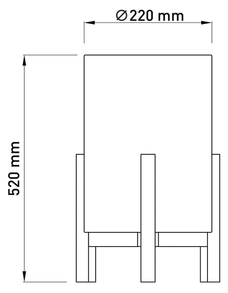 Namizna svetilka 3193, les, laneni tekstil, višina 52 cm