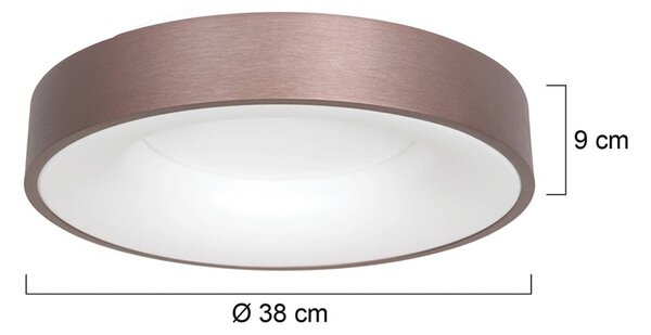 LED stropna svetilka Ringlede, 2.700 K Ø 38 cm bronasta