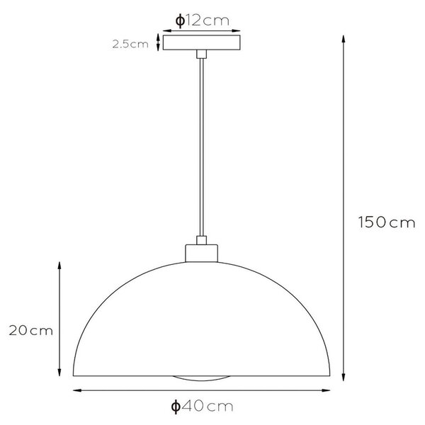 Obesek Siemon iz jekla, Ø 40 cm, črne barve